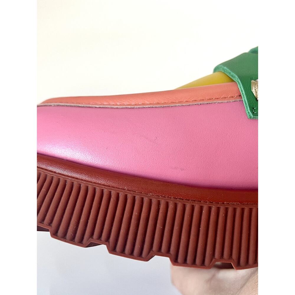 Charlotte Stone Adam Solimar Mismatched Colorblock Lug Sole Penny Loafer Size 7 - Picture 10 of 10